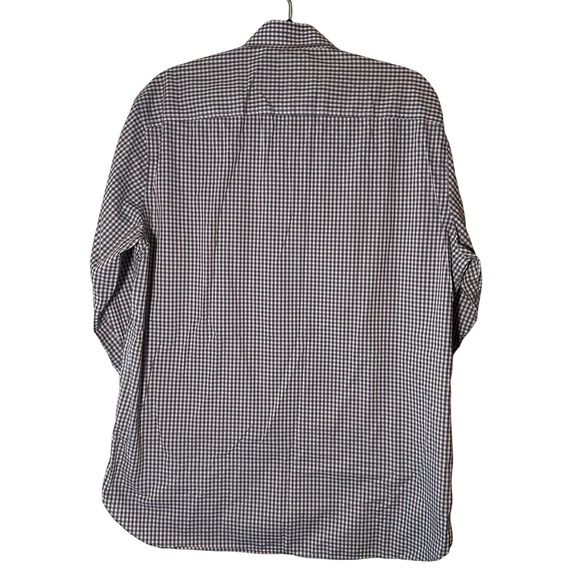 Joseph Abboud Long Sleeve Blue Brown Plaid Button Shirt Size L - Picture 8 of 8